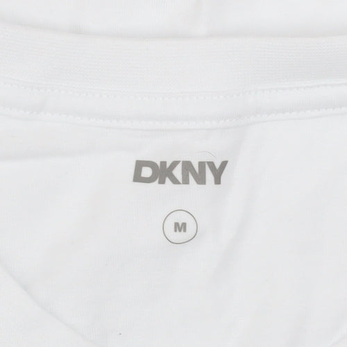 DKNY Men's White Cotton Crew Neck Short Sleeve T-Shirt M