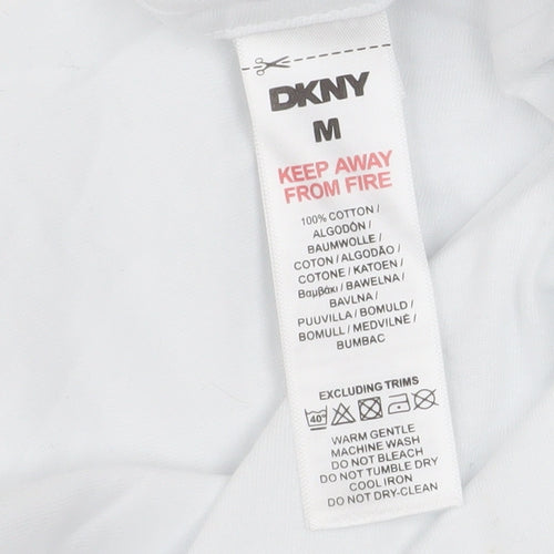 DKNY Men's White Cotton Crew Neck Short Sleeve T-Shirt M