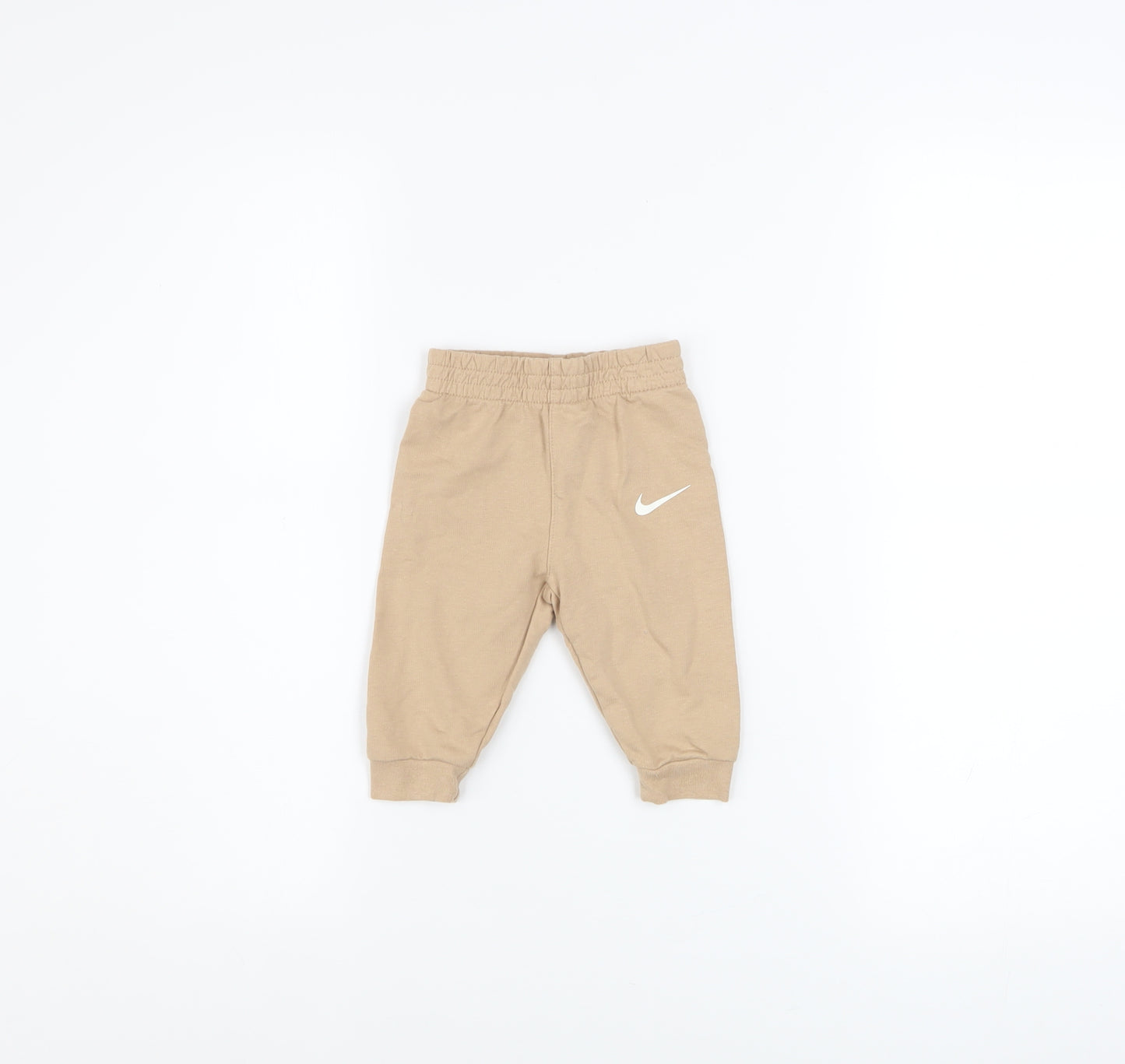 Nike Unisex Baby Beige Jogger Trousers 3-6 Months Cotton Blend