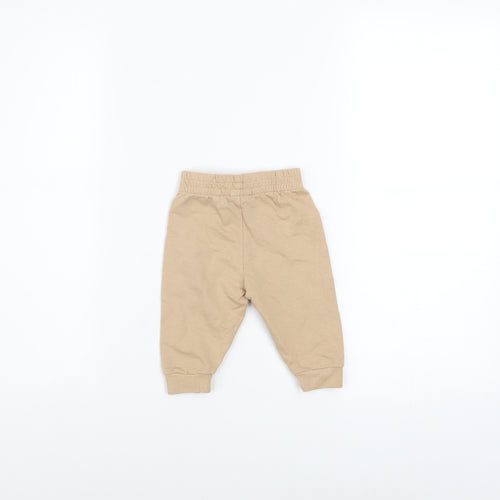 Nike Unisex Baby Beige Jogger Trousers 3-6 Months Cotton Blend