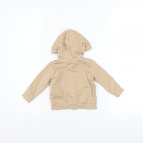 Nike Unisex Baby Beige Hooded Zip-Up Basic Jacket 6 Months Cotton Blend