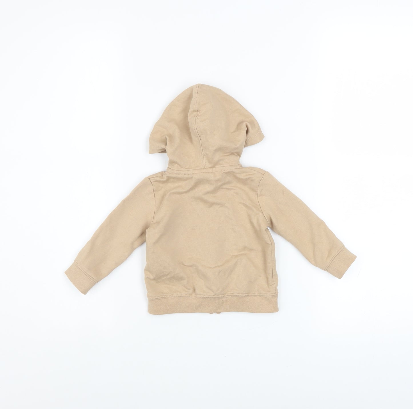 Nike Unisex Baby Beige Hooded Zip-Up Basic Jacket 6 Months Cotton Blend