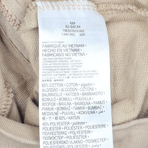 Nike Unisex Baby Beige Hooded Zip-Up Basic Jacket 6 Months Cotton Blend