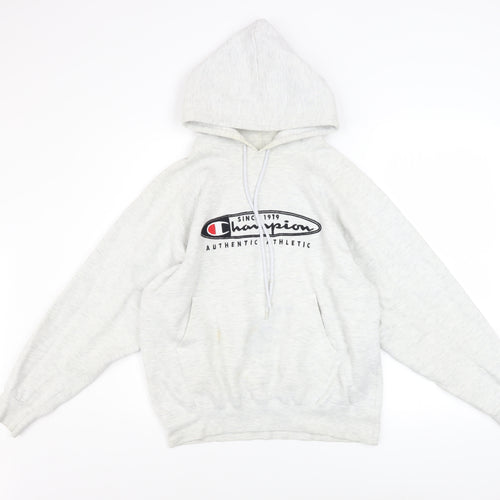 Champion Men's Grey Medium Pullover Hoodie Authentic Athletic Logo