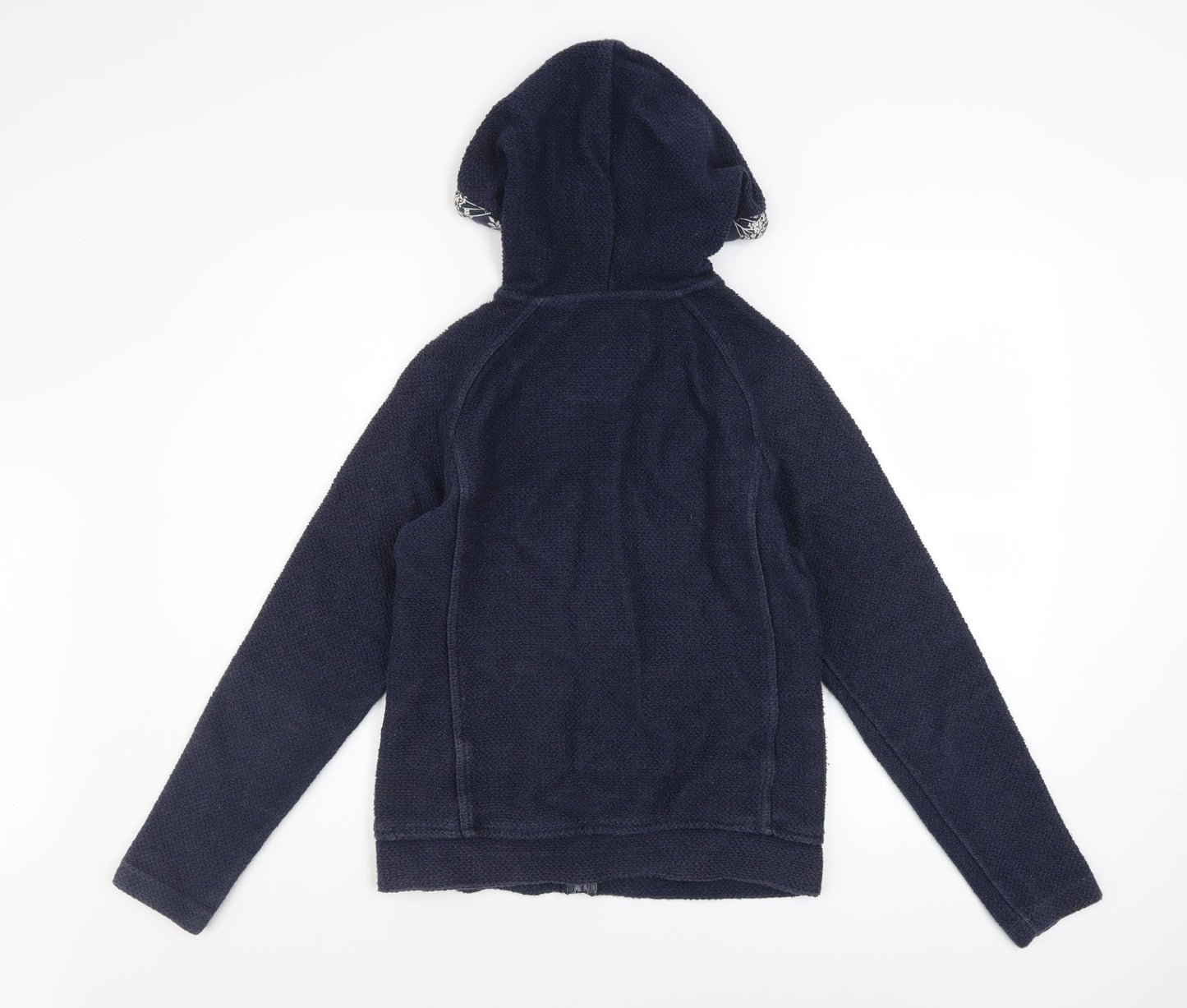 Weird Fish Women’s Navy Full Zip Hooded Sweatshirt Size 8 Cotton Blend