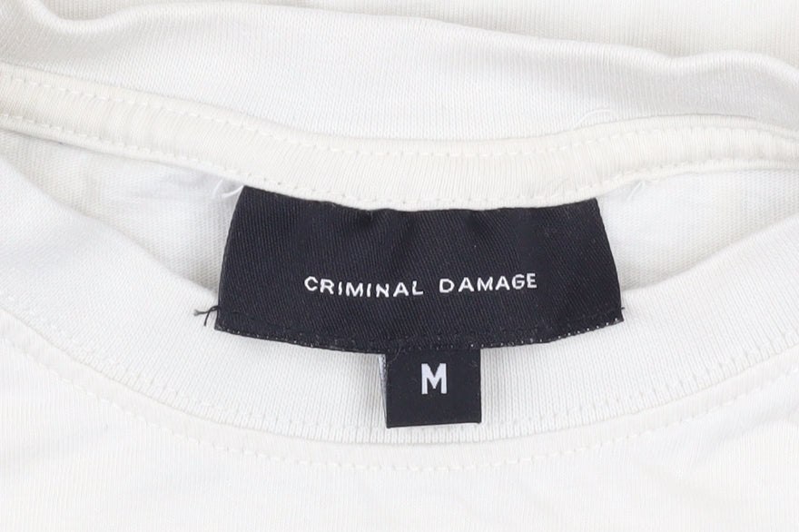 Criminal Damage Men’s White Venice Beach Club Graphic Cotton T-Shirt M