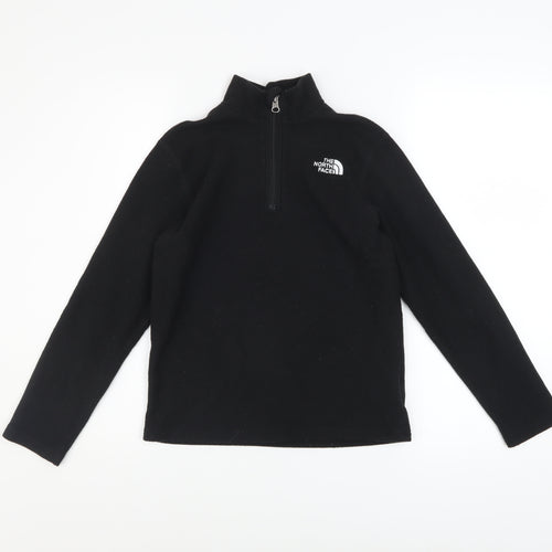 The North Face Boys Black Fleece 1/4 Zip Pullover Sweatshirt Size M