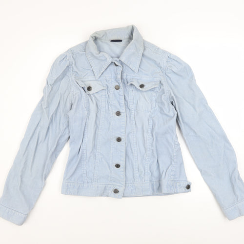 Pilot Women Blue Corduroy Basic Jacket Size 16 Casual Style