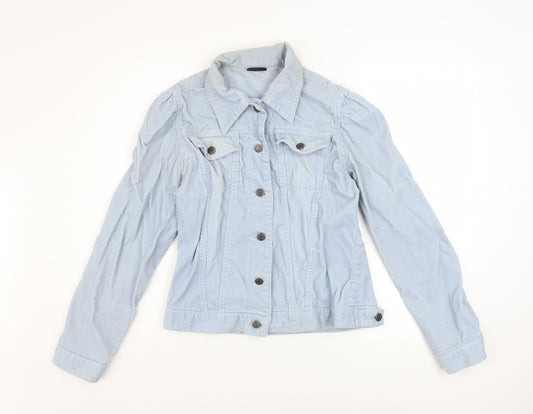 Pilot Women Blue Corduroy Basic Jacket Size 16 Casual Style