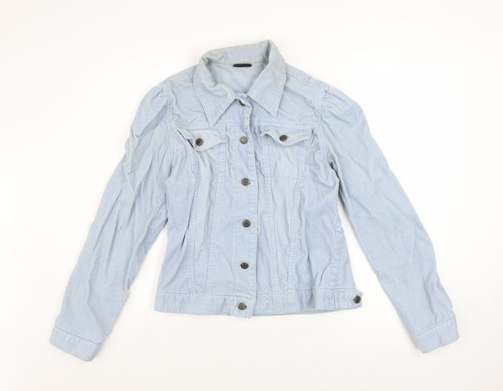 Pilot Women Blue Corduroy Basic Jacket Size 16 Casual Style