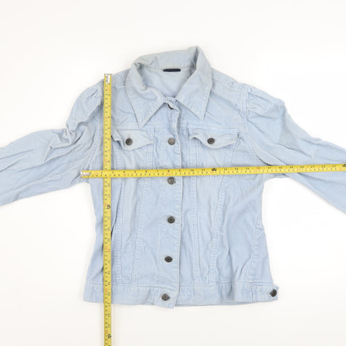 Pilot Women Blue Corduroy Basic Jacket Size 16 Casual Style