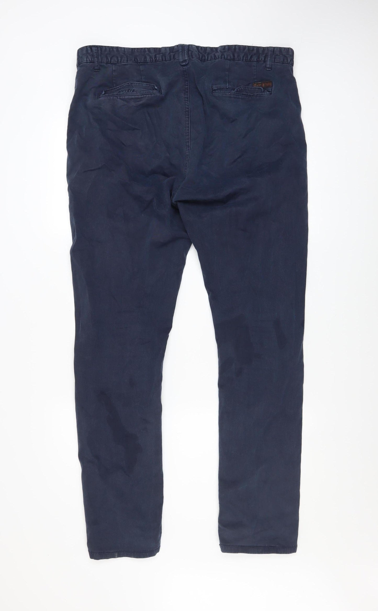 Zara Man Blue Slim Fit Chino Trousers Men's Size L 40x30