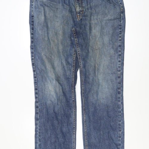 Melka Men’s Blue Straight Fit Jeans 40W 32L Denim Classic Style