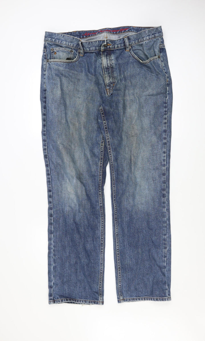 Melka Men’s Blue Straight Fit Jeans 40W 32L Denim Classic Style