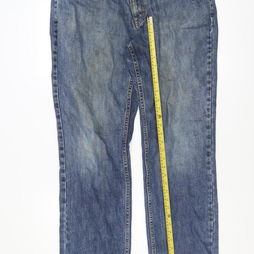Melka Men’s Blue Straight Fit Jeans 40W 32L Denim Classic Style