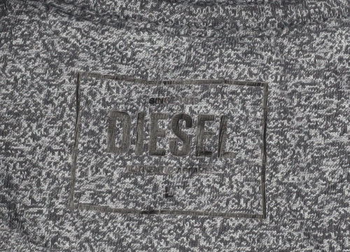 Diesel Men Grey Crew Neck Short Sleeve Jersey T-Shirt Size L