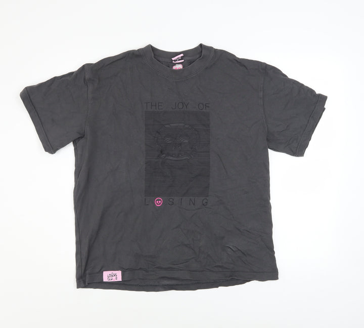 The Losers Club Men’s Black Graphic Crew Neck Cotton T-Shirt Size S