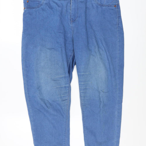 Denim Co. Womens Blue Size 16 Straight Leg Mid Rise Stretch Jeans