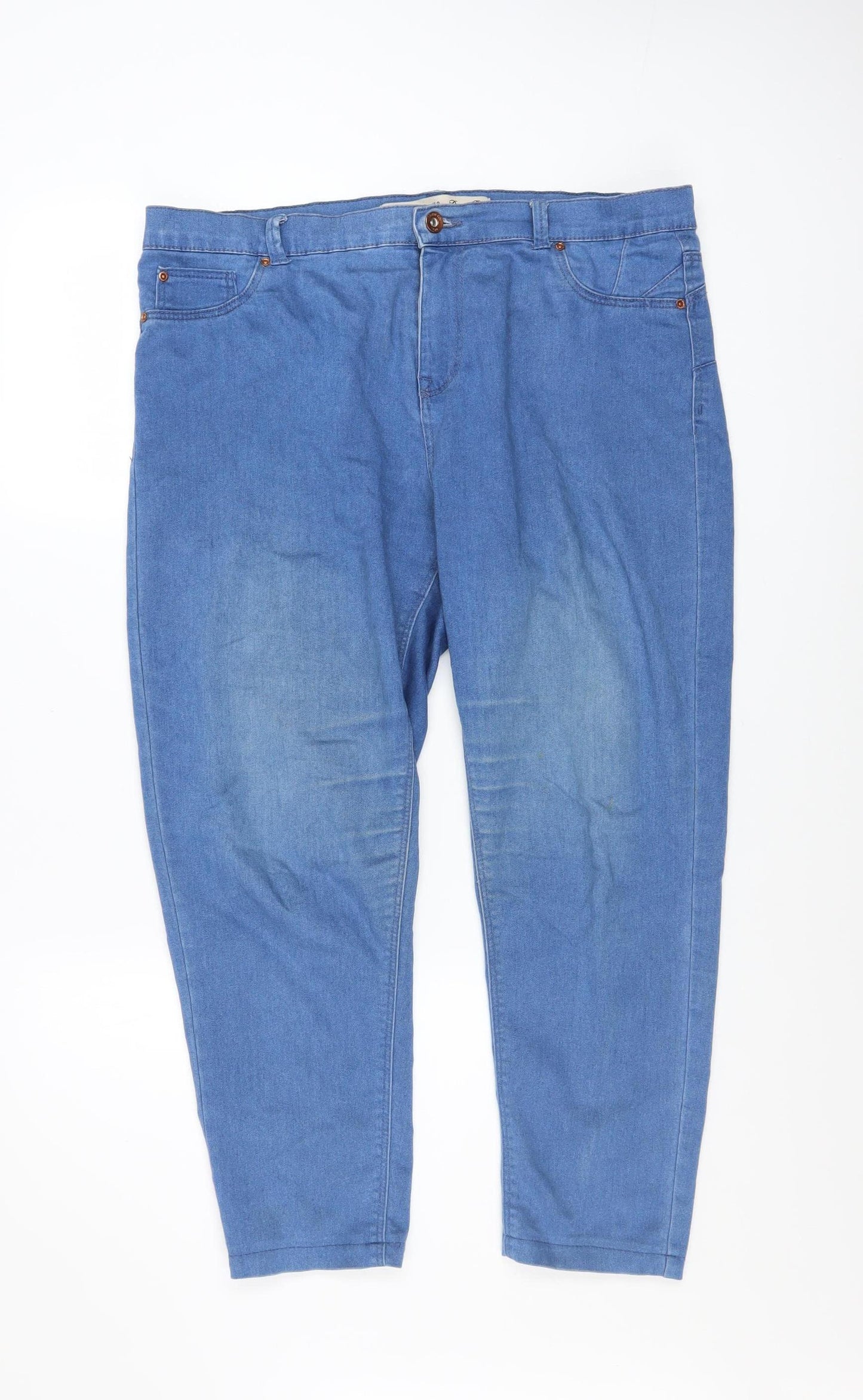 Denim Co. Womens Blue Size 16 Straight Leg Mid Rise Stretch Jeans