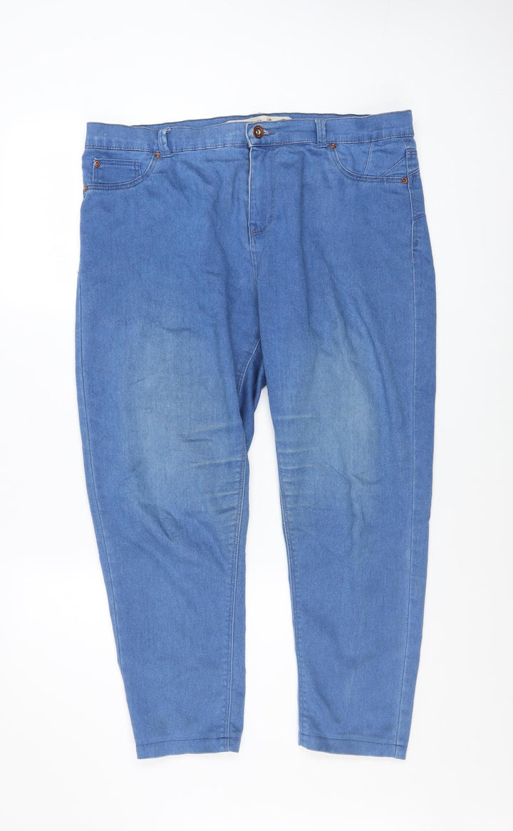 Denim Co. Womens Blue Size 16 Straight Leg Mid Rise Stretch Jeans