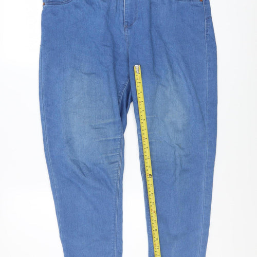 Denim Co. Womens Blue Size 16 Straight Leg Mid Rise Stretch Jeans
