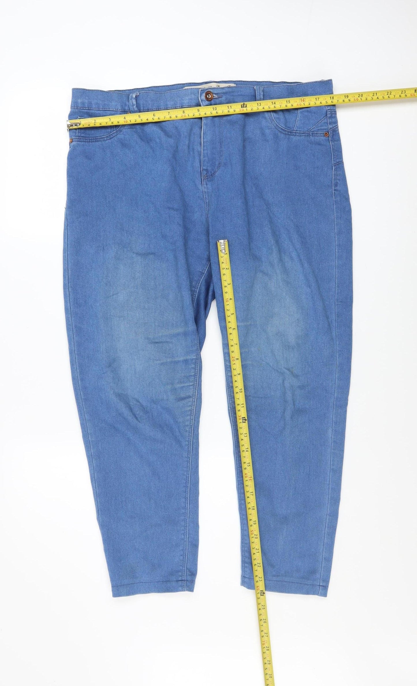 Denim Co. Womens Blue Size 16 Straight Leg Mid Rise Stretch Jeans