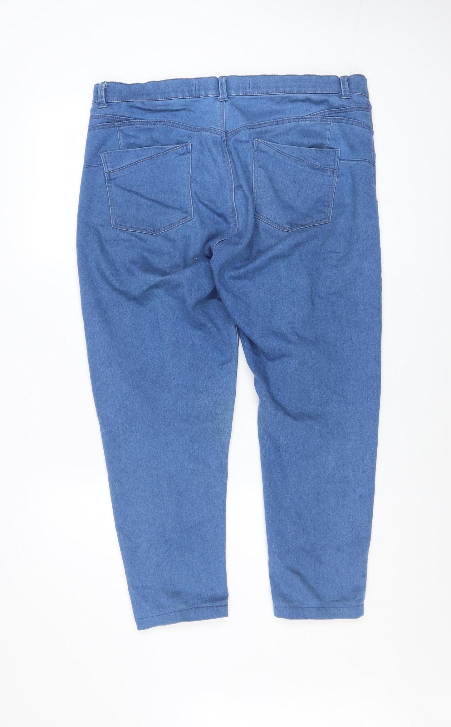 Denim Co. Womens Blue Size 16 Straight Leg Mid Rise Stretch Jeans