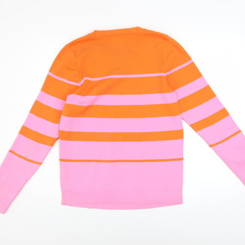 Savida Women's Multicoloured Striped Crew Neck Pullover Jumper Size L