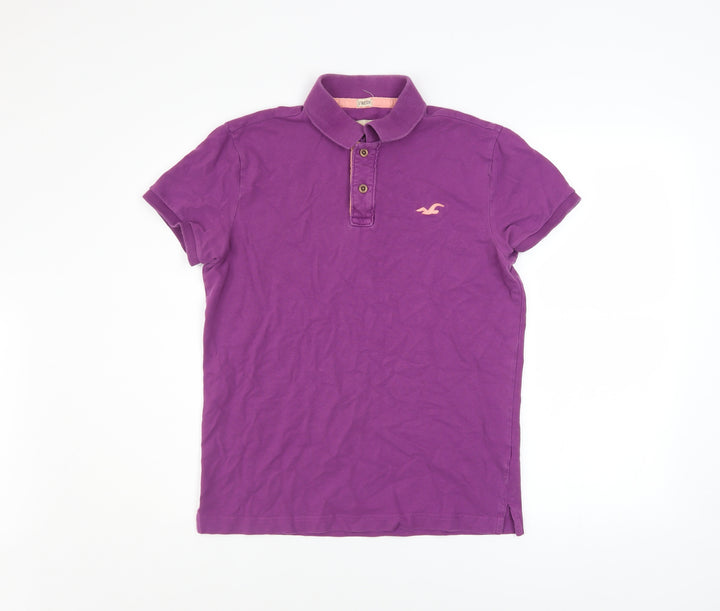 Hollister Men's Purple Slim Fit Polo Shirt Size S