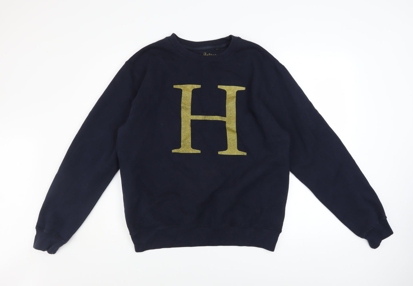 Harry Potter Men’s Blue Large Pullover Sweatshirt with Gold Logo