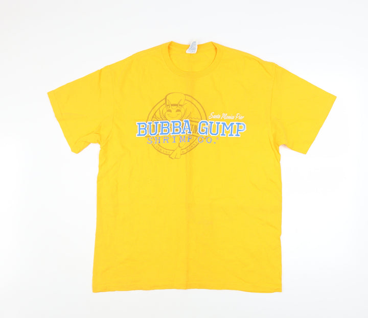 Delta Bubba Gump Yellow Graphic Cotton Men’s L T-Shirt