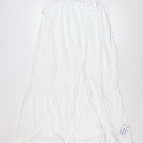 ASOS DESIGN Women’s White Cotton Midi Slip Dress Size 10