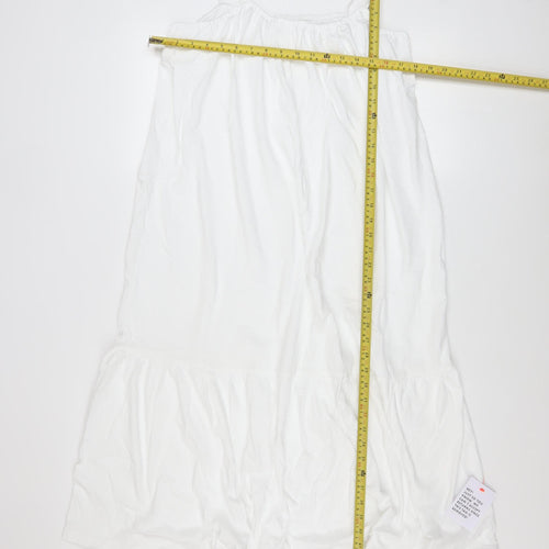ASOS DESIGN Women’s White Cotton Midi Slip Dress Size 10