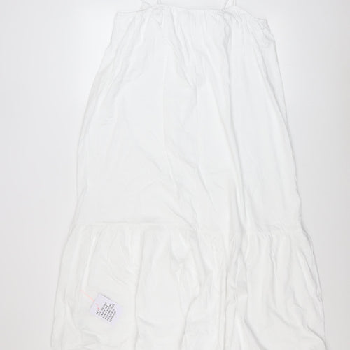 ASOS DESIGN Women’s White Cotton Midi Slip Dress Size 10