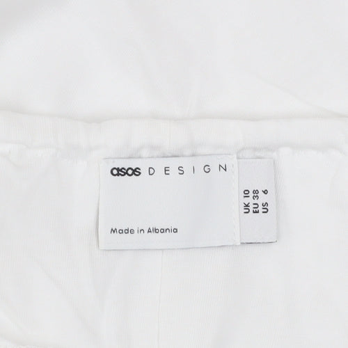 ASOS DESIGN Women’s White Cotton Midi Slip Dress Size 10
