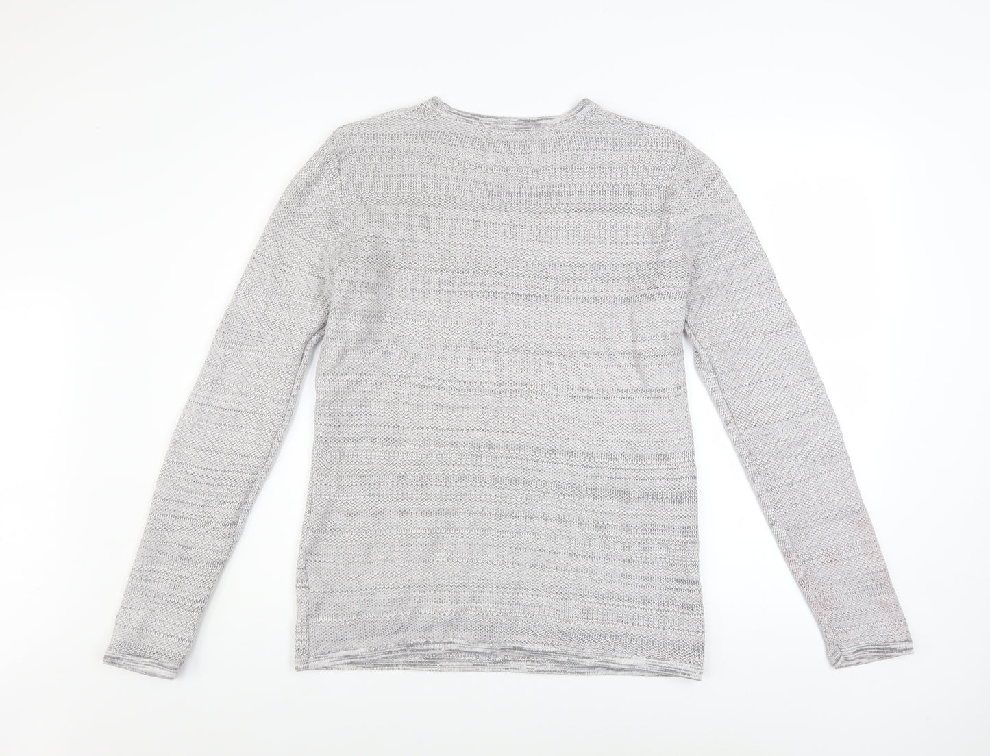 Diesel Men's Grey Cotton Knit Jumper Size M Crew Neck Long Sleeve