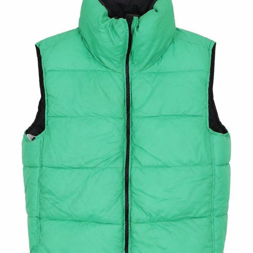 Zara Womens Green XS Puffer Sleeveless Waistcoat