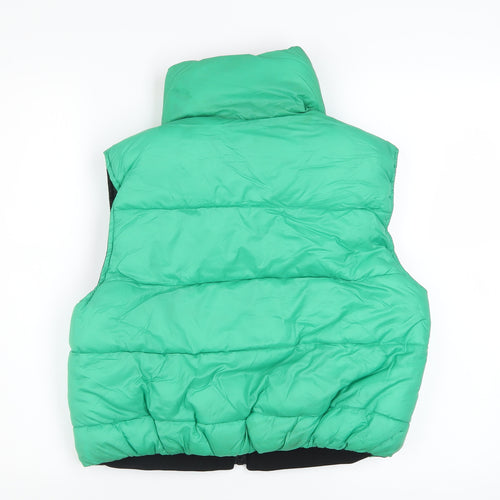 Zara Womens Green XS Puffer Sleeveless Waistcoat