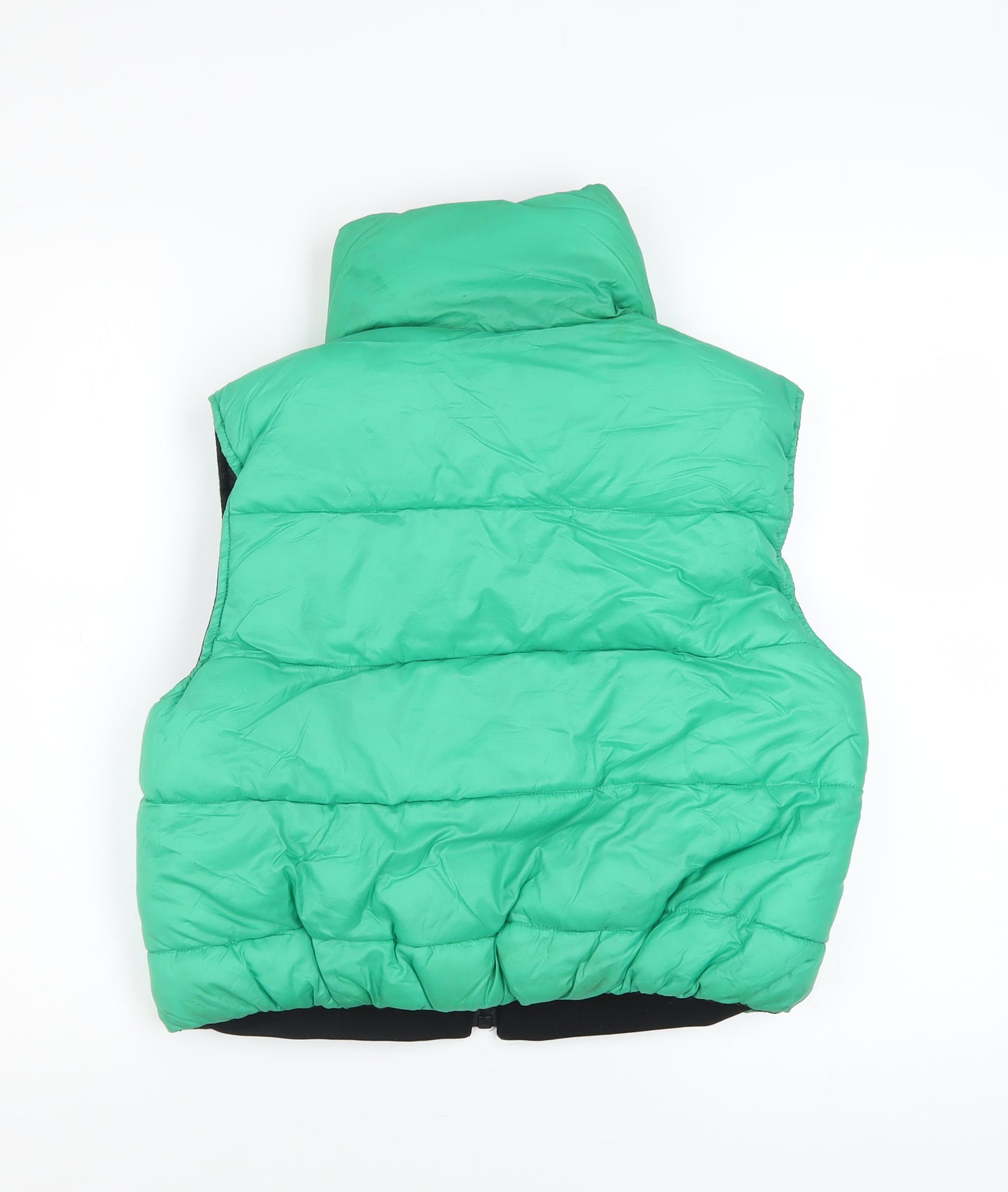 Zara Womens Green XS Puffer Sleeveless Waistcoat