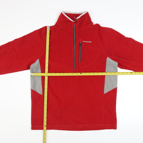 Craghoppers Men's Red Fleece Sweatshirt L 1/4 Zip Outdoor Pullover