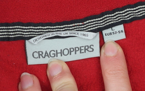 Craghoppers Men's Red Fleece Sweatshirt L 1/4 Zip Outdoor Pullover