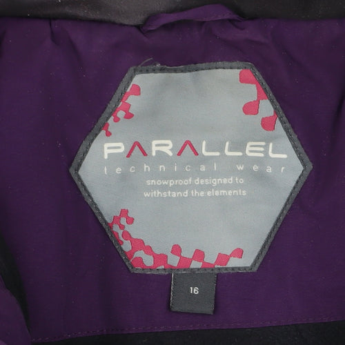Parallel Womens Purple Waterproof Ski Jacket Size 16 Hooded Winter Coat