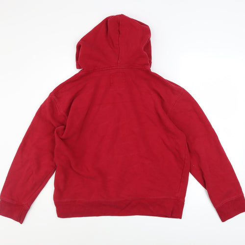 Hollister Women Red Pullover Hoodie Medium Cotton Blend Casual