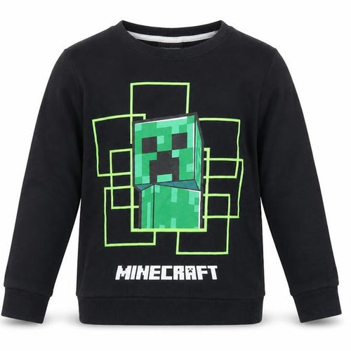 Matalan Boys Black Minecraft Creeper Pullover Sweatshirt 10 Years
