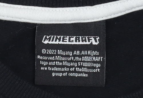 Matalan Boys Black Minecraft Creeper Pullover Sweatshirt 10 Years