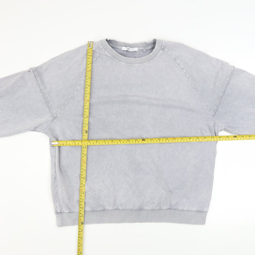 Next Women Grey Cotton Pullover Sweatshirt L Casual Relaxed Fit