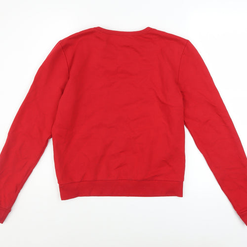 M&Co Girls Red Ski Fair Isle Pullover Sweatshirt 15 Years