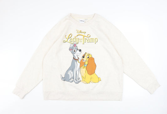 Disney Primark Womens Beige Lady and the Tramp Sweatshirt Size L 14/16