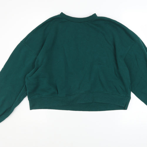 H&M Divided Women's Green Pullover Sweatshirt Size 12 Regular Fit