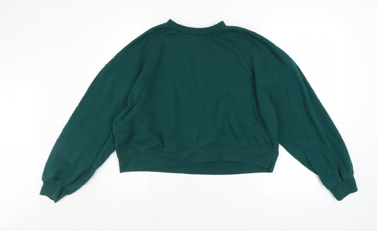 H&M Divided Women's Green Pullover Sweatshirt Size 12 Regular Fit